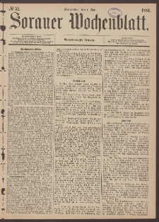 Sorauer Wochenblatt, No. 52. (1. Mai 1884)