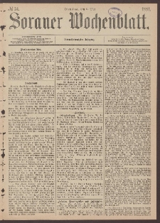 Sorauer Wochenblatt, No. 54. (6. Mai 1884)
