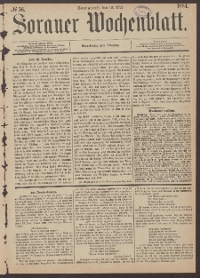 Sorauer Wochenblatt, No. 56. (10. Mai 1884)