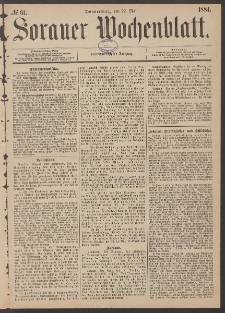 Sorauer Wochenblatt, No. 61. (22. Mai 1884)