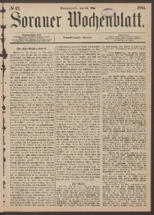 Sorauer Wochenblatt, No. 62. (24. Mai 1884)