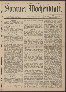 Sorauer Wochenblatt, No. 63. (27. Mai 1884)