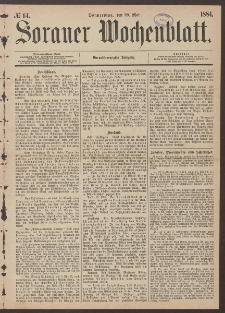 Sorauer Wochenblatt, No. 64. (29. Mai 1884)