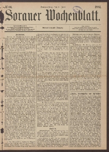 Sorauer Wochenblatt, No. 66. (5. Juni 1884)