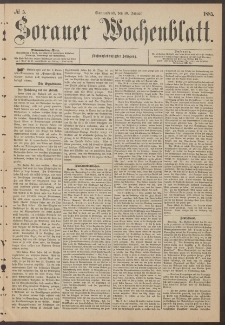 Sorauer Wochenblatt, No. 5. (10. Januar 1885)