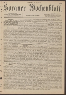 Sorauer Wochenblatt, No. 7. (15. Januar 1885)