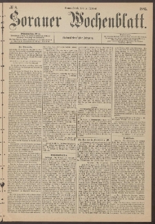 Sorauer Wochenblatt, No. 8. (17. Januar 1885)
