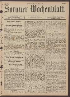 Sorauer Wochenblatt, No. 75. (26. Juni 1884)
