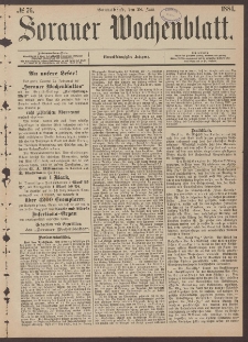 Sorauer Wochenblatt, No. 76. (28. Juni 1884)