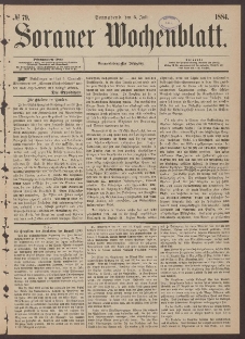 Sorauer Wochenblatt, No. 79. (5. Juli 1884)