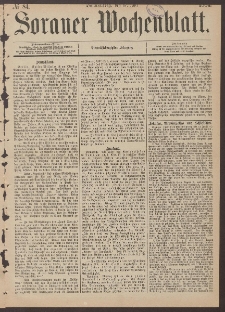 Sorauer Wochenblatt, No. 84. (17. Juli 1884)