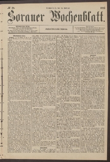 Sorauer Wochenblatt, No. 20. (14. Februar 1885)