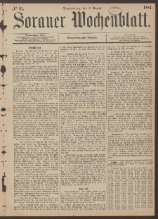 Sorauer Wochenblatt, No. 93. (7. August 1884)