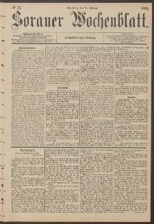 Sorauer Wochenblatt, No. 24. (24. Februar 1885)