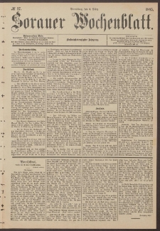 Sorauer Wochenblatt, No. 27. (3. März 1885)