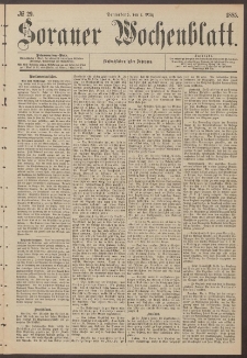 Sorauer Wochenblatt, No. 29. (7. März 1885)
