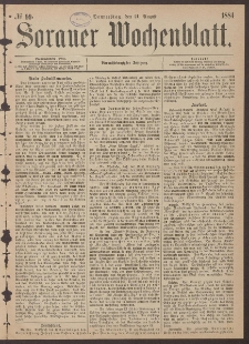 Sorauer Wochenblatt, No. 99. (21. August 1884)