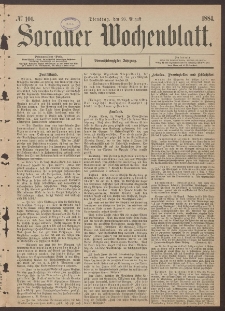 Sorauer Wochenblatt, No. 101. (26. August 1884)