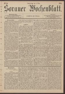 Sorauer Wochenblatt, No. 31. (12. März 1885)