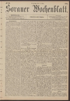 Sorauer Wochenblatt, No. 33. (17. M&auml;rz 1885)
