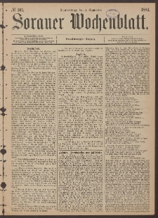 Sorauer Wochenblatt, No. 105. (4. September 1884)