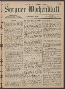 Sorauer Wochenblatt, No. 107. (9. September 1884)