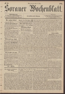 Sorauer Wochenblatt, No. 38. (28. März 1885)