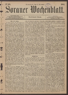 Sorauer Wochenblatt, No. 109. (13. September 1884)