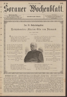 Sorauer Wochenblatt, No. 39. (31. März 1885)