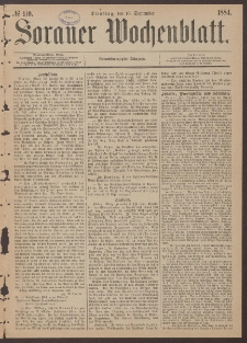 Sorauer Wochenblatt, No. 110. (16. September 1884)
