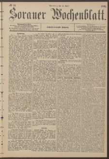 Sorauer Wochenblatt, No. 44. (14. April 1885)