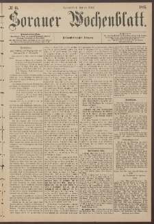 Sorauer Wochenblatt, No. 46. (18. April 1885)