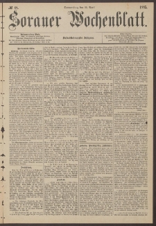 Sorauer Wochenblatt, No. 48. (23. April 1885)