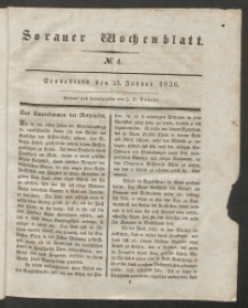 Sorauer Wochenblatt, No. 4. (23. Januar 1836)