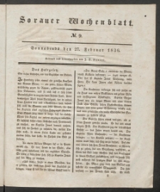 Sorauer Wochenblatt, No. 9. (27. Februar 1836)