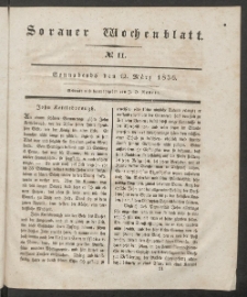 Sorauer Wochenblatt, No. 11. (12. M&auml;rz 1836)