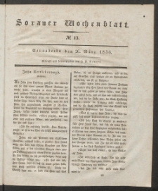 Sorauer Wochenblatt, No. 13. (26. M&auml;rz 1836)