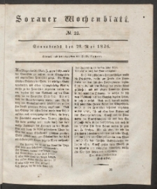 Sorauer Wochenblatt, No. 22. (28. Mai 1836)