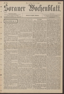 Sorauer Wochenblatt, No. 71. (18. Juni 1885)