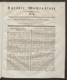 Sorauer Wochenblatt, No. 33. (13. August 1836)
