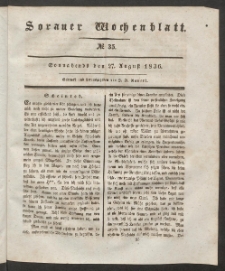 Sorauer Wochenblatt, No. 35. (27. August 1836)