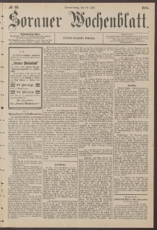 Sorauer Wochenblatt, No. 89. (30. Juli 1885)