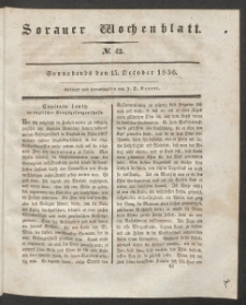 Sorauer Wochenblatt, No. 42. (15. October 1836)