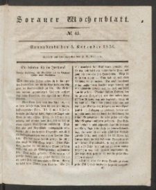 Sorauer Wochenblatt, No. 45. (5. November 1836)