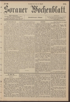 Sorauer Wochenblatt, No. 99. (22. August 1885)