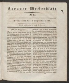Sorauer Wochenblatt, No. 49. (3. Dezember 1836)
