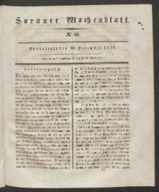 Sorauer Wochenblatt, No. 50. (10. Dezember 1836)