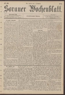 Sorauer Wochenblatt, No. 105. (5. September 1885)