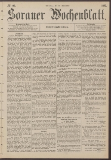 Sorauer Wochenblatt, No. 109. (15. September 1885)