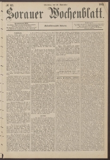 Sorauer Wochenblatt, No. 112. (22. September 1885)